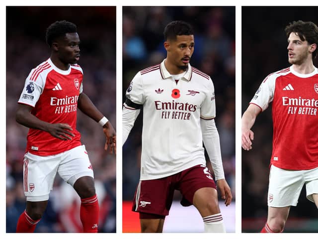 Bukayo Saka, William Saliba & Declan Rice