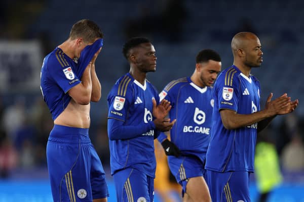 Leicester's players react after defeat to Hull City