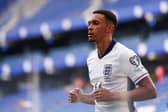 Trent Alexander-Arnold warms up before an appearance against Andorra