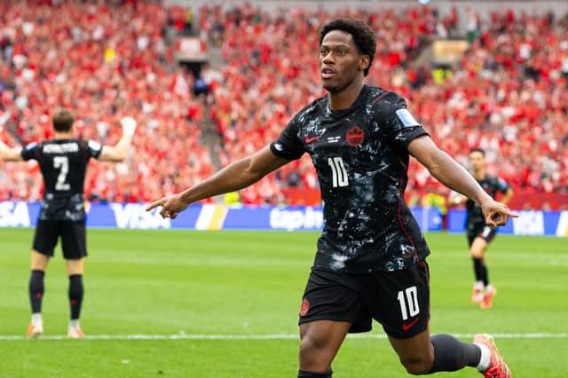 Jonathan David scored a hat-trick against Qatar