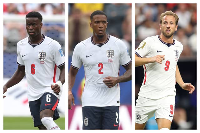 Marc Guéhi, Ezri Konsa & Harry Kane