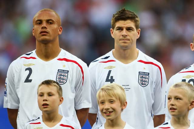 Wes Brown (left) was a member of England's 2002 World Cup squad in Japan & South Korea
