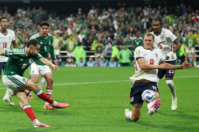 Dan Burn throws himself in front of Álvaro Fidalgo's shot