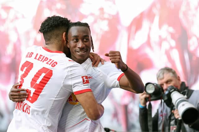 RB Leipzig's Yan Diomande has been hotly tipped to join a Premier League this summer