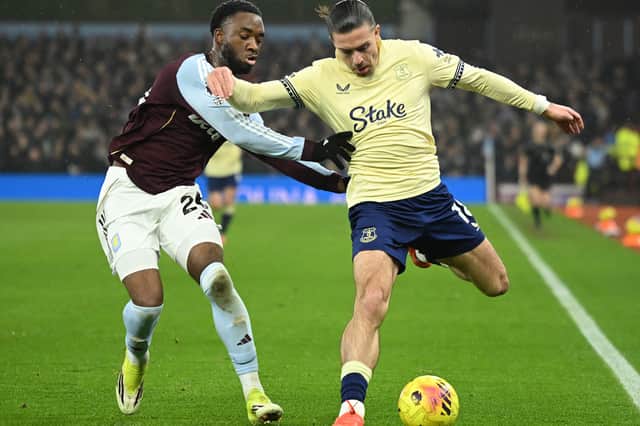 Jack Grealish's last game on loan for Everton came at Villa Park in January
