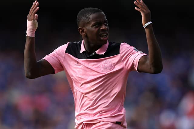 Noah Sadiki shows his frustration during Sunderland's 2-1 defeat to Ipswich Town