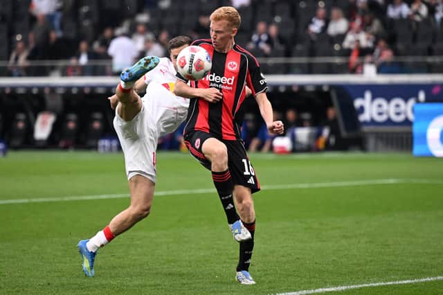 Frankfurt's Hugo Larsson has been linked with a Premier League move throughout the summer