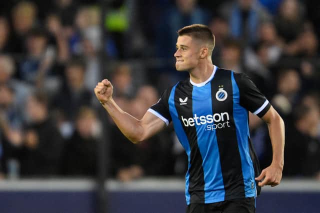 Club Brugge's Nicolo Tresoldi scored in his side's Champions League loss to Aston Villa