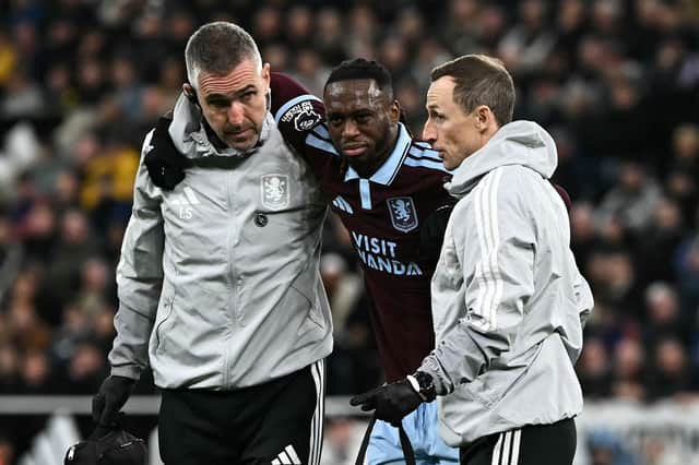 Aston Villa's Aaron Wan-Bissaka limped off during his side's 1-0 win over Newcastle United