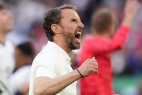 PASSION: England manager Gareth Southgate celebrates after their side’s victory over Switzerland in the UEFA Euro 2024, quarter-final match at the Dusseldorf Arena. Picture: Adam Davy/PA