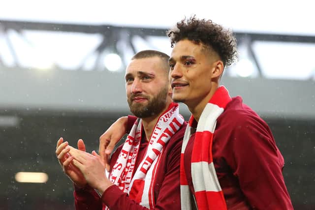Nathaniel Phillips and Rhys Williams of Liverpool: Alex Livesey/Getty Images