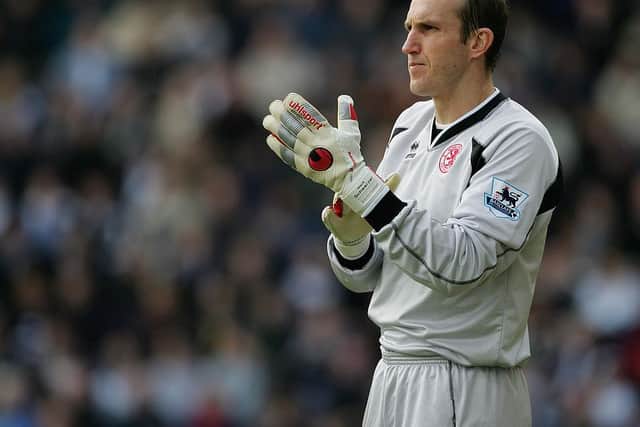 Mark Schwarzer playing for Middlesbrough.