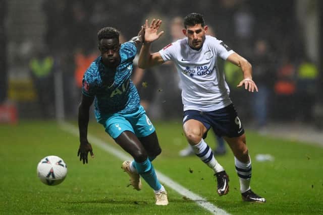Preston striker Ched Evans will miss the game against Luton next week