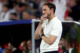 DECISIONS: England manager Gareth Southgate watches the game against Slovenia