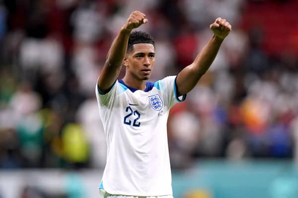 LEADING LIGHT: England's Jude Bellingham celebrates after the end of the 3-0 win against Senegal at the Al-Bayt Stadium, Qatar. Picture: Adam Davy/PA