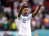 LEADING LIGHT: England's Jude Bellingham celebrates after the end of the 3-0 win against Senegal at the Al-Bayt Stadium, Qatar. Picture: Adam Davy/PA
