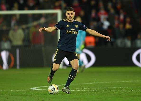 Konstantinos Mavropanos during his time at Arsenal