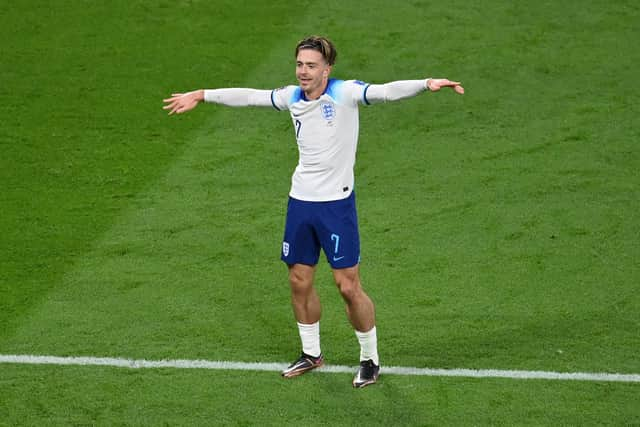 Jack Grealish paid tribute to a young fan with cerebral palsy after he scored the sixth goal (Pic:Getty)