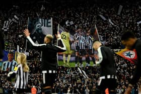 The Wor Flags display before Newcastle United's semi-final against Southampton at St James's Park.