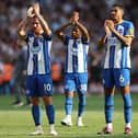 Brighton and Hove Albion midfielder Alexis Mac Allister looked emotional at the final whistle