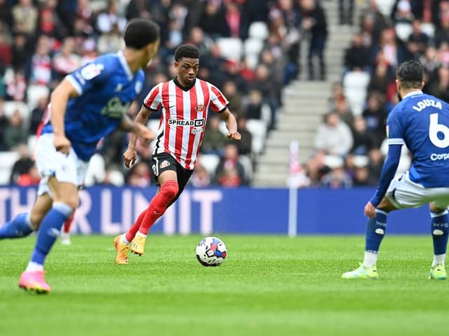 Amad Diallo playing for Sunderland.