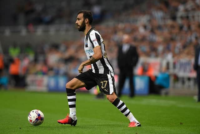 Jesus Gamez in action for Newcastle United (Photo by Stu Forster/Getty Images)