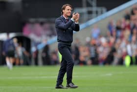 BURNLEY, ENGLAND - AUGUST 17: Scott Parker, Manager of Burnley, acknowledges the crowd following the Sky Bet Championship match between Burnley FC and Cardiff City FC at  on August 17, 2024 in Burnley, England. (Photo by Matt McNulty/Getty Images)
