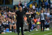 Leeds United head coach Daniel Farke pictured on the touchline in Saturday's Championship loss to Burnley. Picture: Jonathan Gawthorpe.
