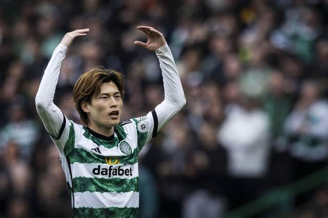Kyogo Furuhashi scored twice at the weekend but has had a quiet scoring season in the Premiership with Celtic by this standards.