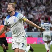 England's Harry Kane celebrates scoring his side's second goal
