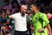 Cristiano Ronaldo and Manchester United manager Erik Ten Hag (Photo by ADRIAN DENNIS/AFP via Getty Images)
